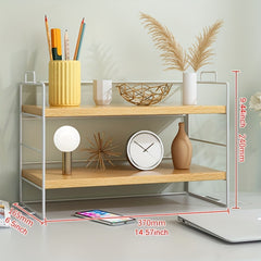 Desktop Rack Desk Storage Double Layer Shelf Office Dormitory Cosmetic Finishing