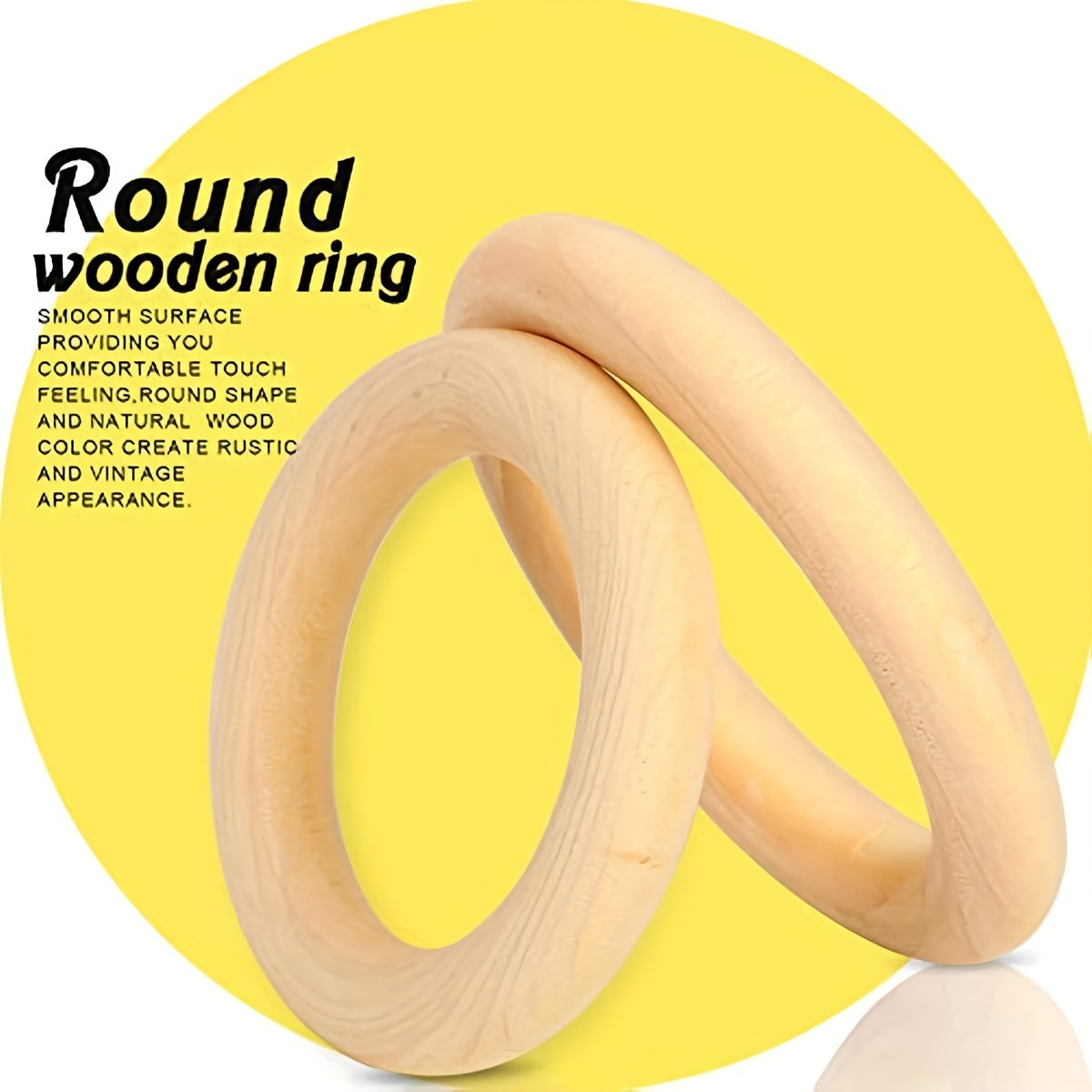 25pcs Unfinished Wooden Rings Crafting Jewelry Making Connectors 5 Sizes