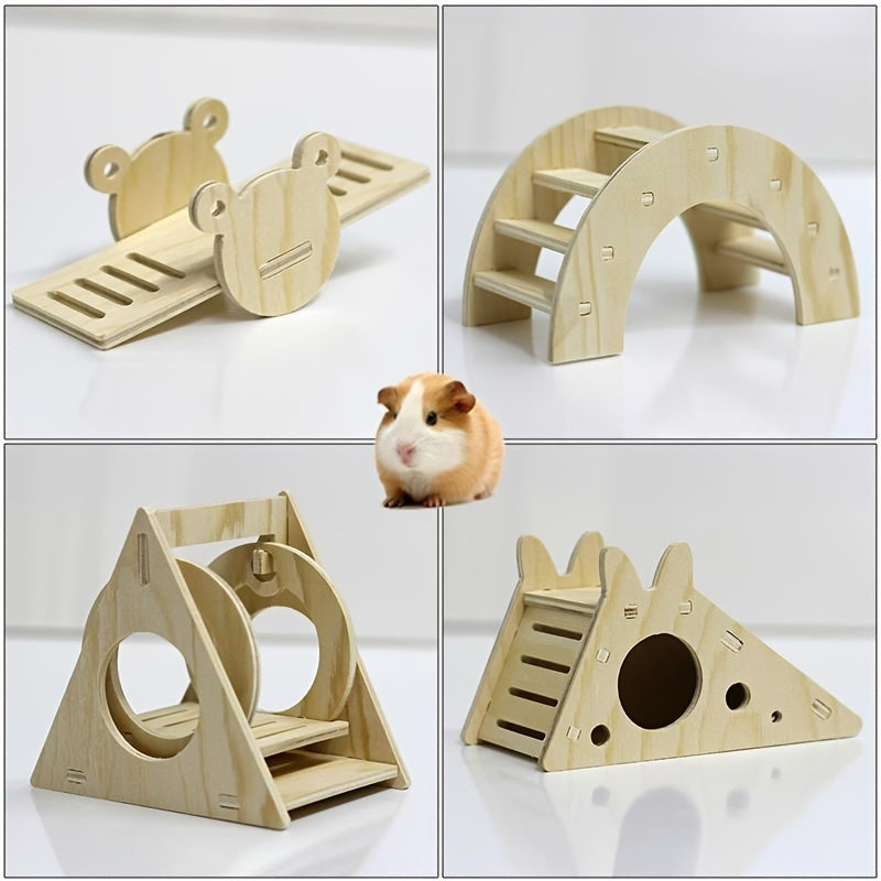 Hamster Wooden House Swing Nest Cage Supplies