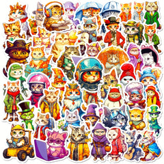 50pcs Cute Cat Stickers for Water Bottles Laptops Phones Skateboards