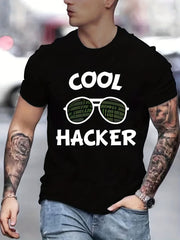 Men's Sunglasses Pattern T-shirt Active Stretch Tee for Outdoor