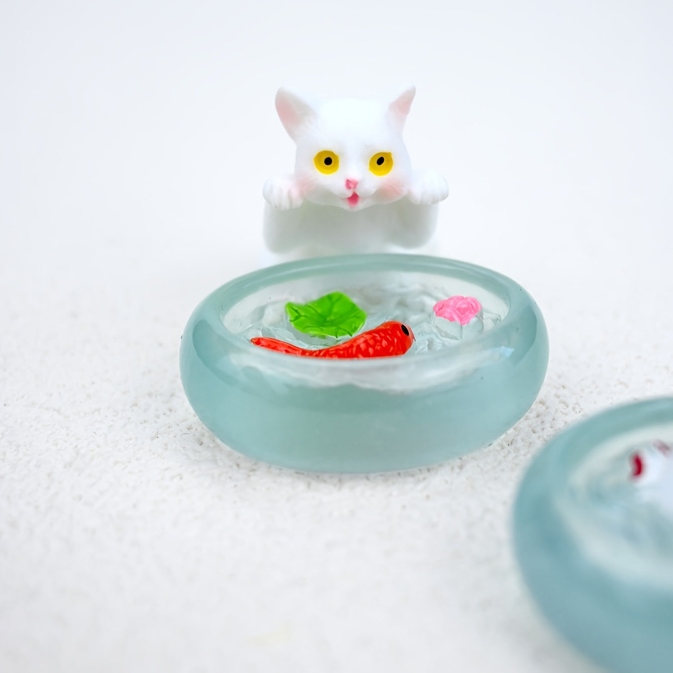 Cat and Fish Scene Set Dollhouse Accessories Micro Landscape Decorations