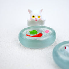 Cat and Fish Scene Set Dollhouse Accessories Micro Landscape Decorations