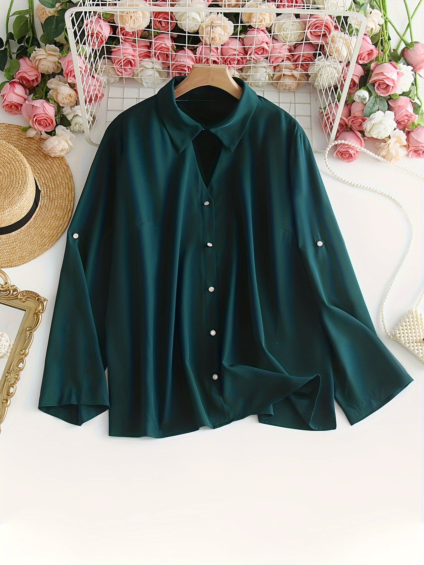  Button Up Long Sleeve Blouse