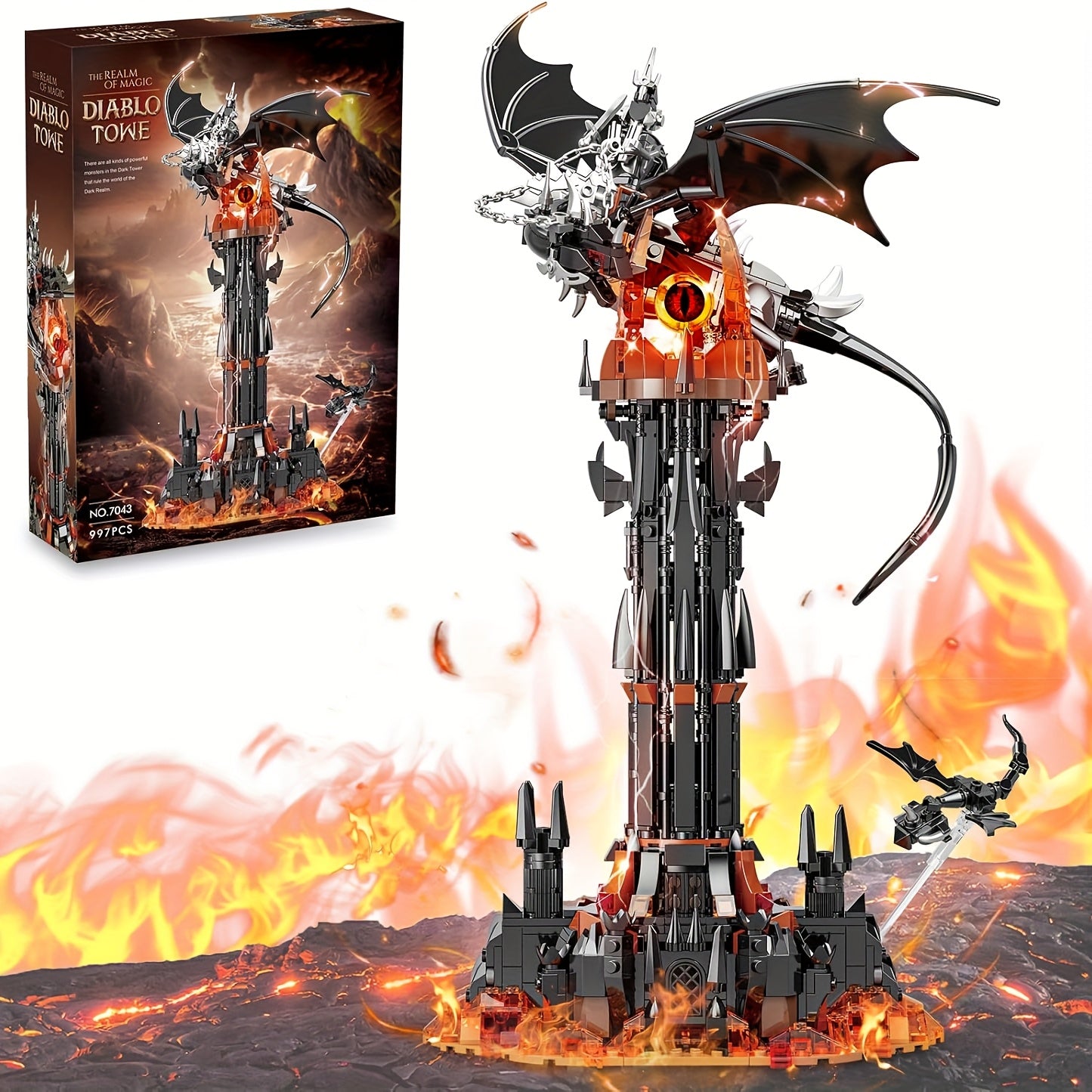Dark Tower Building Set with Magic Ring and Beast Architecture