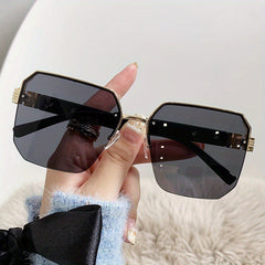 Y2K Semi Rimless Sunglasses Men Women Casual Gradient UV400