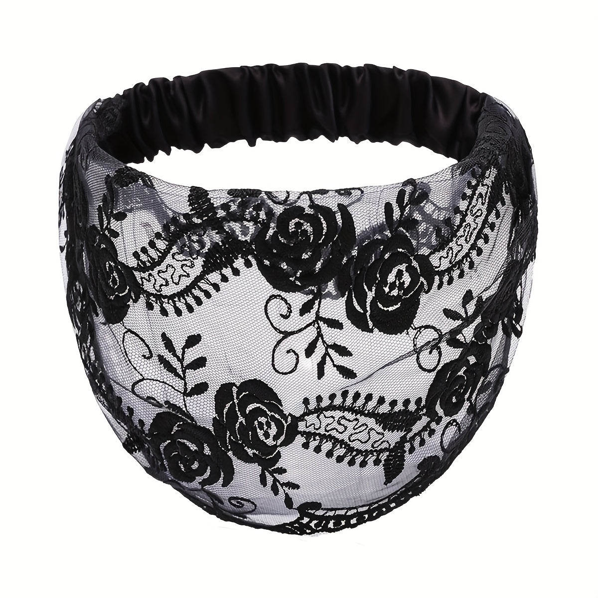 Vintage Flower Headband Lace Hair Band Stretchy Headdress Hair Accessories
