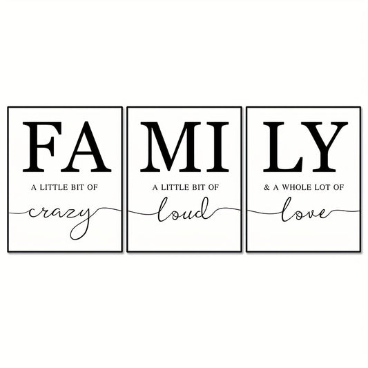 3pcs Family Quotes Wall Art Prints Unframed Home Decoration