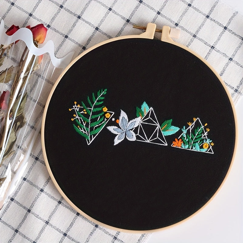 Plant Pattern Cross Stitch Embroidery Kit DIY Crafts No Tension Hook Included