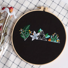 Plant Pattern Cross Stitch Embroidery Kit DIY Crafts No Tension Hook Included