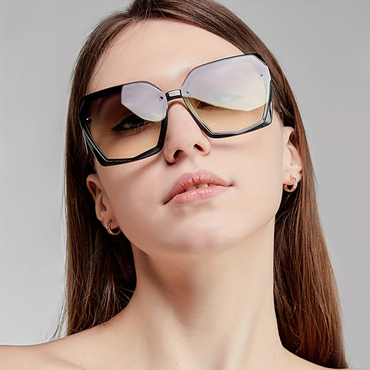 Large Square Rhinestone Polarized Sunglasses UV400