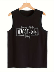 Sleeveless Sports Vest Round Neck Stretchy Casual Tops