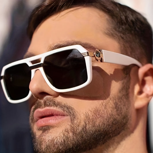 Square Frame Men's Sunglasses with Glasses Case