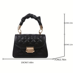 Quilted Detail Shoulder Bag Solid Satchel Handbag For Work