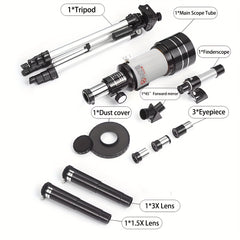 High Refracting Telescope 99X Max Magnification 70mm Lens ABS Material