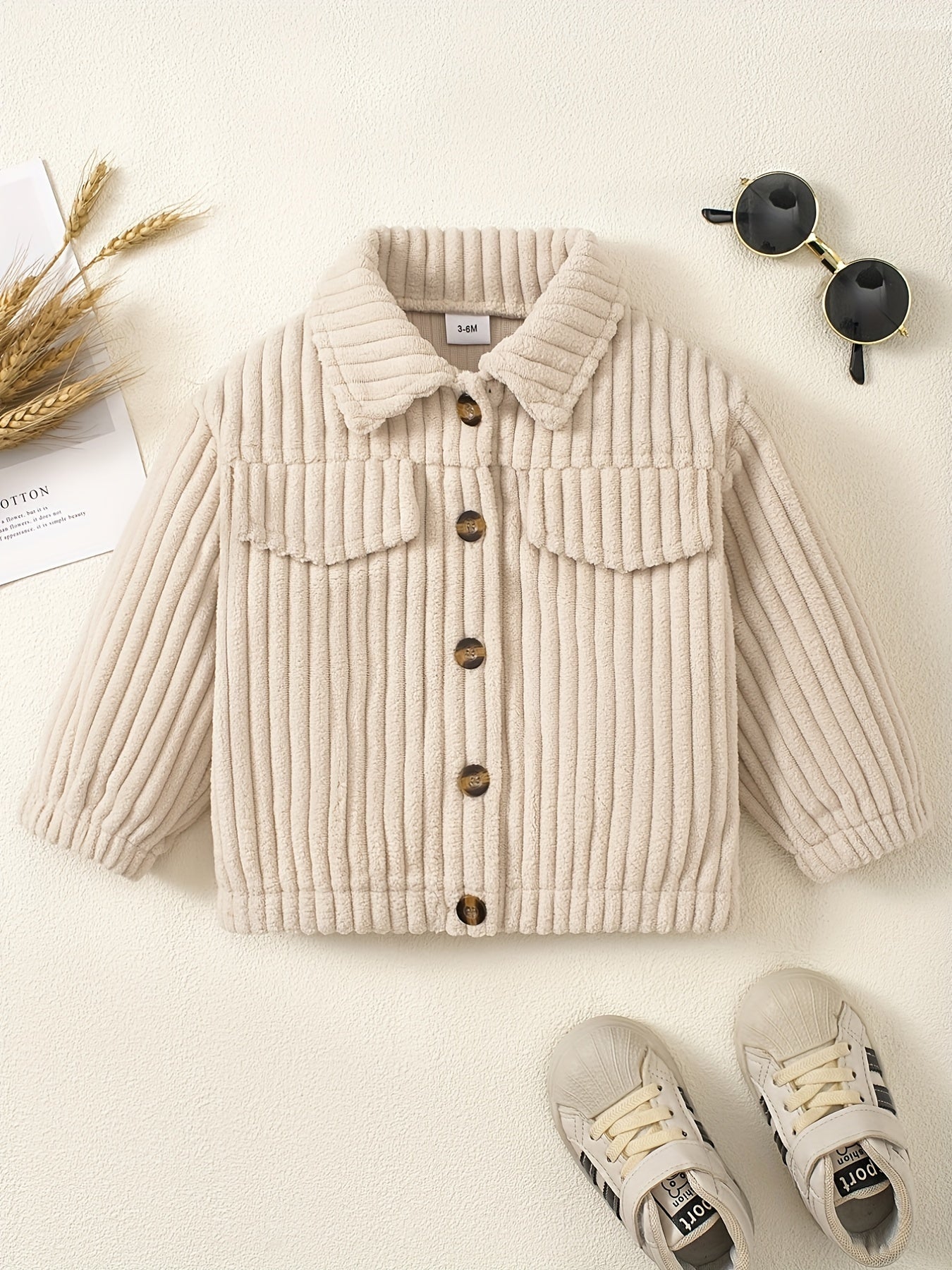 Baby Corduroy Trucker Jacket Toddler Fleece Lined Casual Coat
