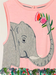 Girls Elephant Embroidery Princess Dress Kids Summer Clothes