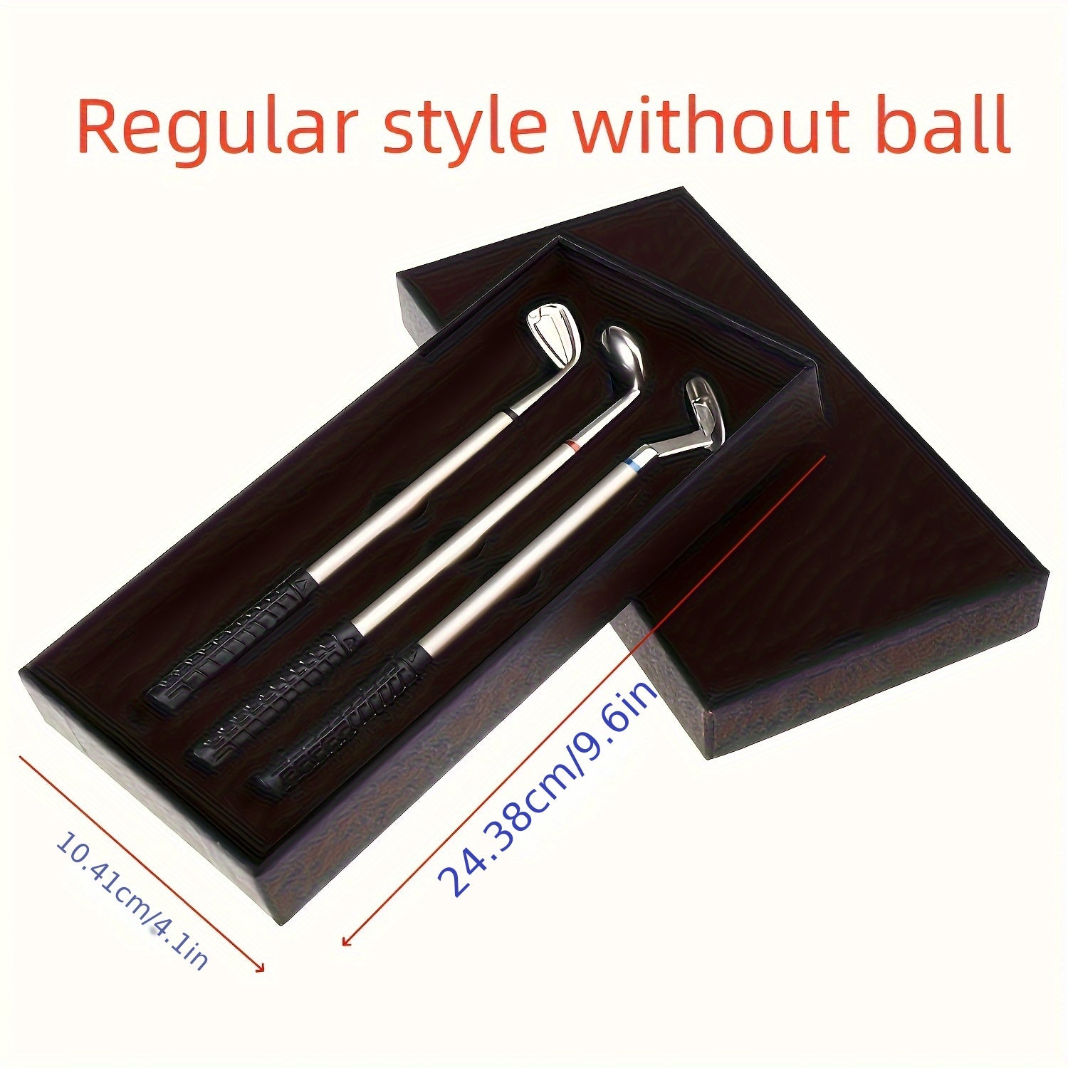 Golf Pen Set Mini Desktop Metal Club Gift Flag 3 Pens 2 Balls
