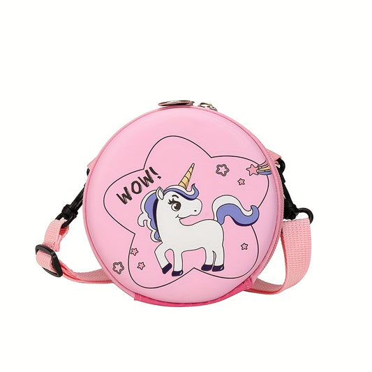 Kids Cartoon Crossbody Bag Mermaid Unicorn Dinosaur Bear Pattern Wallet