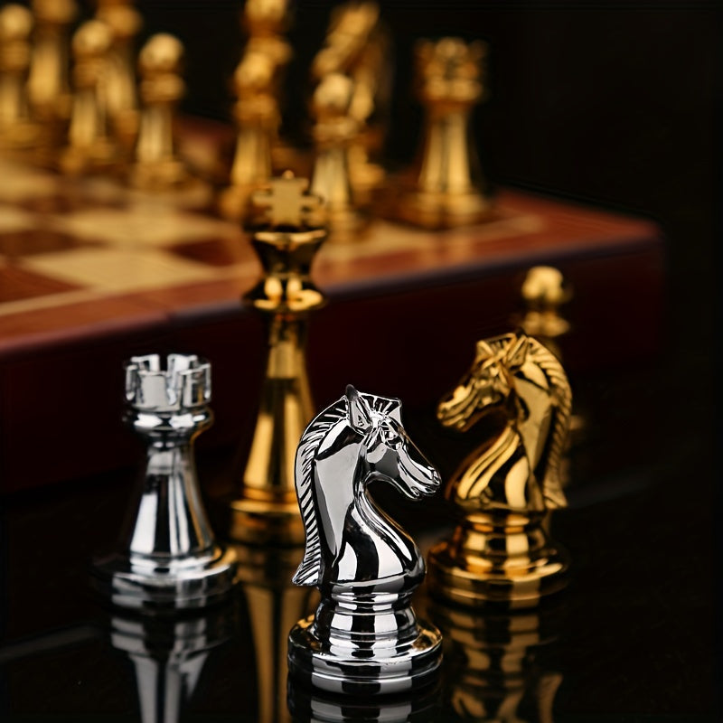 Solid Wood Chess Set with Metal Weighted Pieces