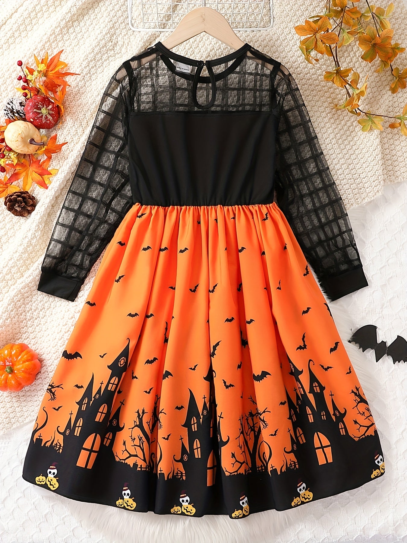 Castle Princess Girls Halloween Dress Long Sleeve Ca