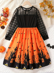 Castle Princess Girls Halloween Dress Long Sleeve Ca