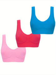 3 Pcs Seamless Sports Bra Workout Tank Bra Women's Lingerie