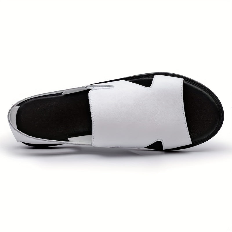 Men's Open Toe Leather Sandals Lightweight Non Slip Sandals