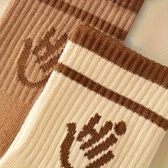 5 Pairs Letter Print Socks for Women - Comfy & Breathable Mid Tube Stockings