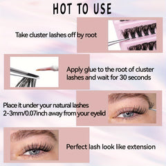 50P DIY Lash Clusters 140pcs D Curling Lash Extension Fluffy False Eyelashes