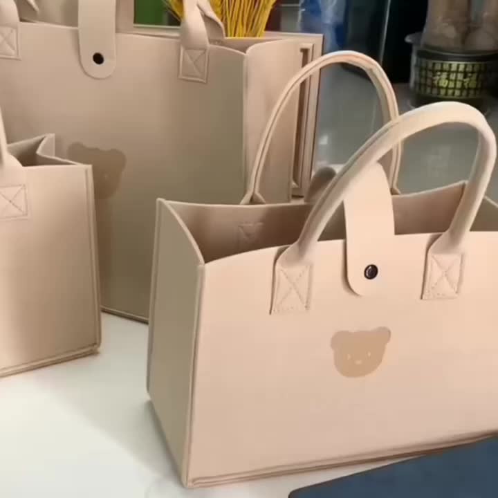Large Capacity Felt Tote Bag Lightweight All Match Satchel Bag