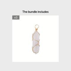 Jade Crystal Hexagonal Column Bullet & Rhombus Pendant