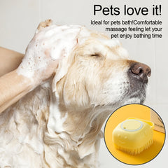 Silicone Pet Bath Brush with Massage & Shower Gel Dispenser