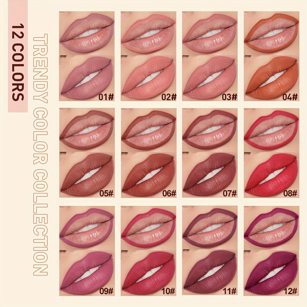 Matte Lip Liner Pencil Lipstick Set Colorfast Waterproof Nude Lip Liner