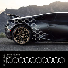 10pcs Reflective Body Stickers & Side Skirt Stickers DIY Combo 3.94in & 3.31in