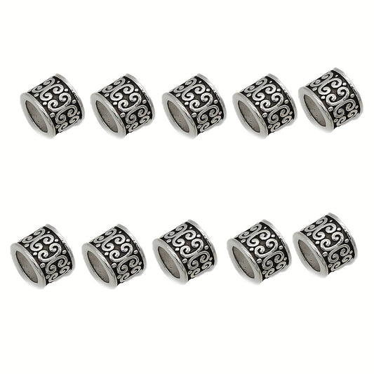 10PC Vintage Round Dreadlock Separator Beads DIY Jewelry Accessories