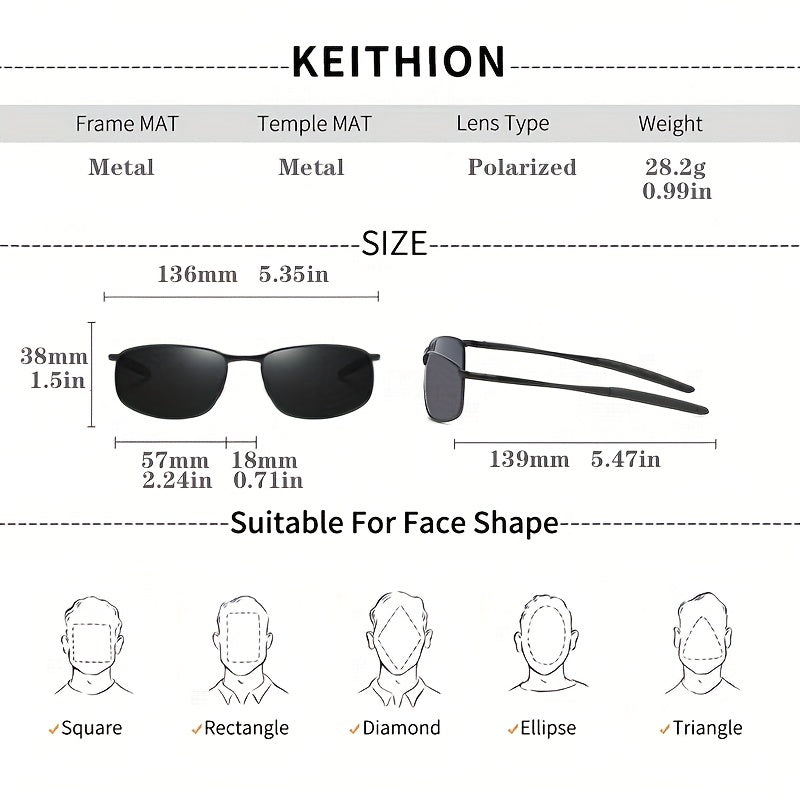 KEIHION Polarized Sports Sunglasses Metal Frame UV400
