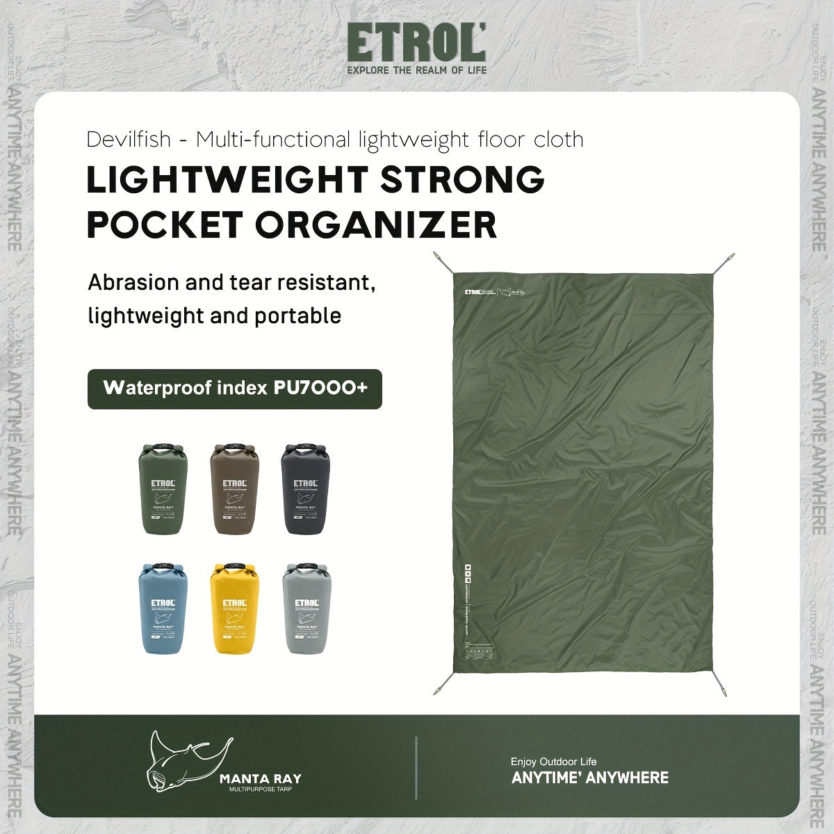 Waterproof Tent Tarp Mat for Picnic Hiking Backpacking Hammock Beach