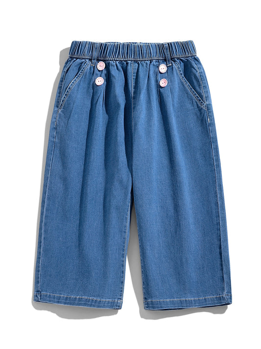 Girl's Summer Loose Thin Casual Jeans Pants