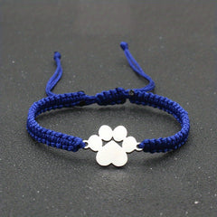 Adjustable Stainless Steel Dog Paw Bracelet for Men