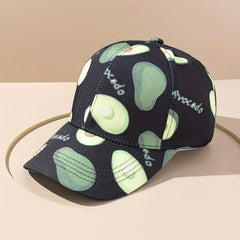 Avocado Print Baseball Cap Solid Cartoon Dad Hat Adjustable Lightweight Sun Hats