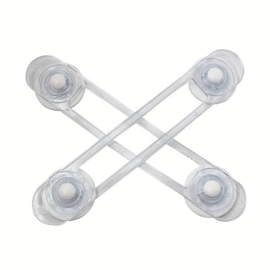 10pc Transparent Strap Drawer Lock Child Safety Finger Protection Locks