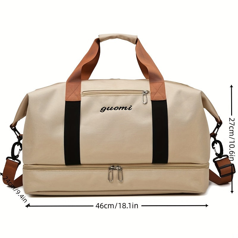 Letter Print Lightweight Travel Duffel Zipper Handbag Father's Gift