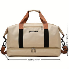 Letter Print Lightweight Travel Duffel Zipper Handbag Father's Gift
