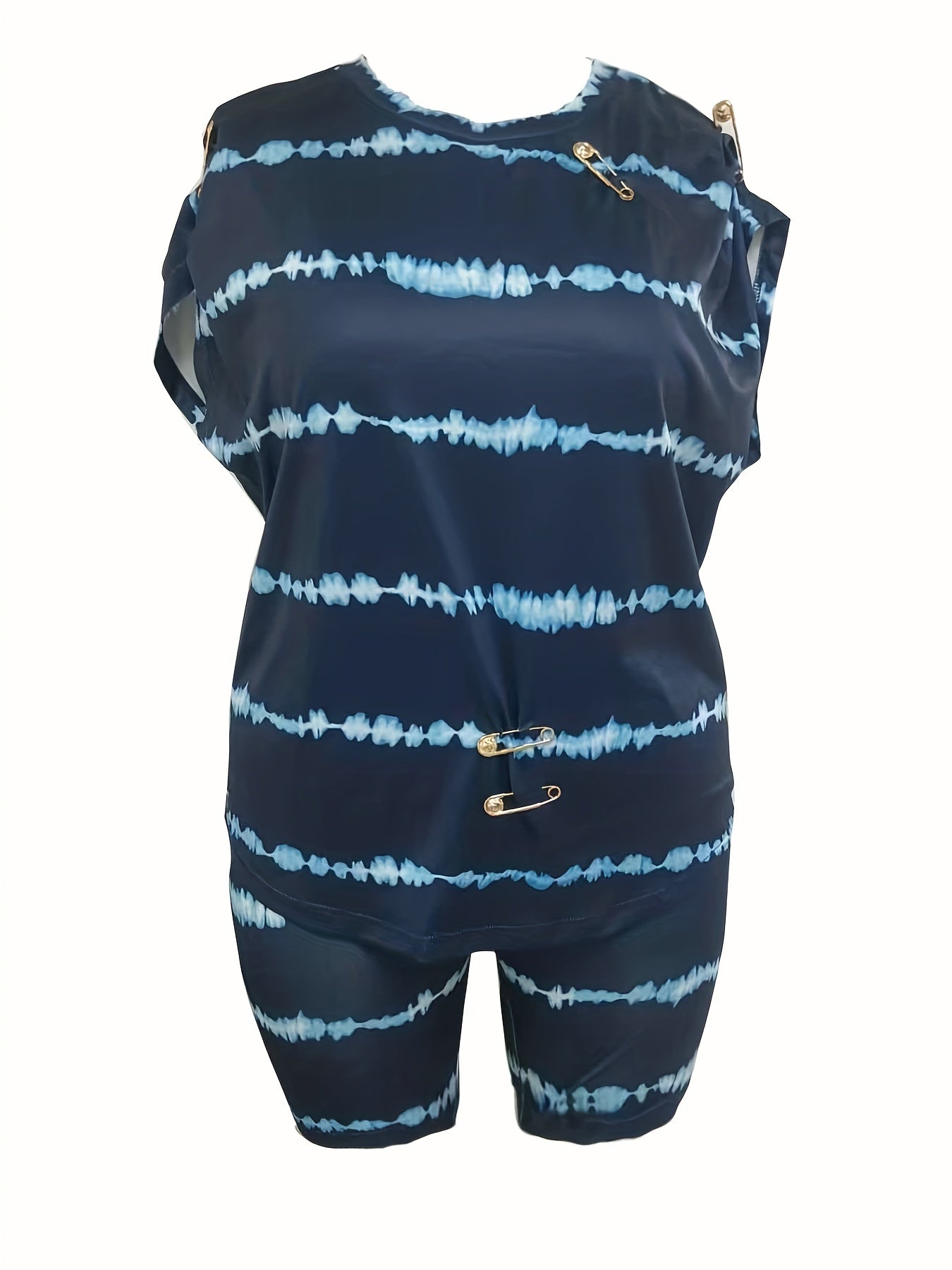  Tie Dye Paper Clip Crop Top & Shorts Set