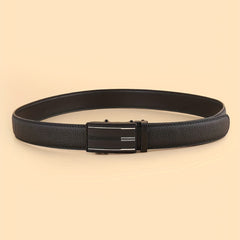 Men's Extended Automatic Buckle Leather Belt for Jeans and Suits