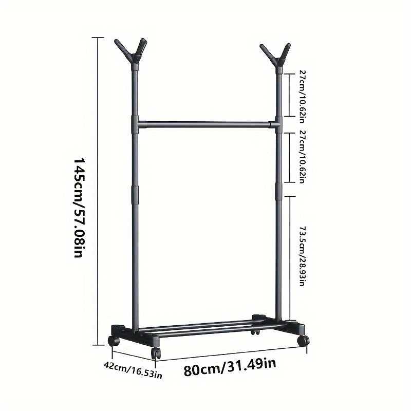 Standing Bedroom Mobile Clothes Rack Household Indoor Hat Rack