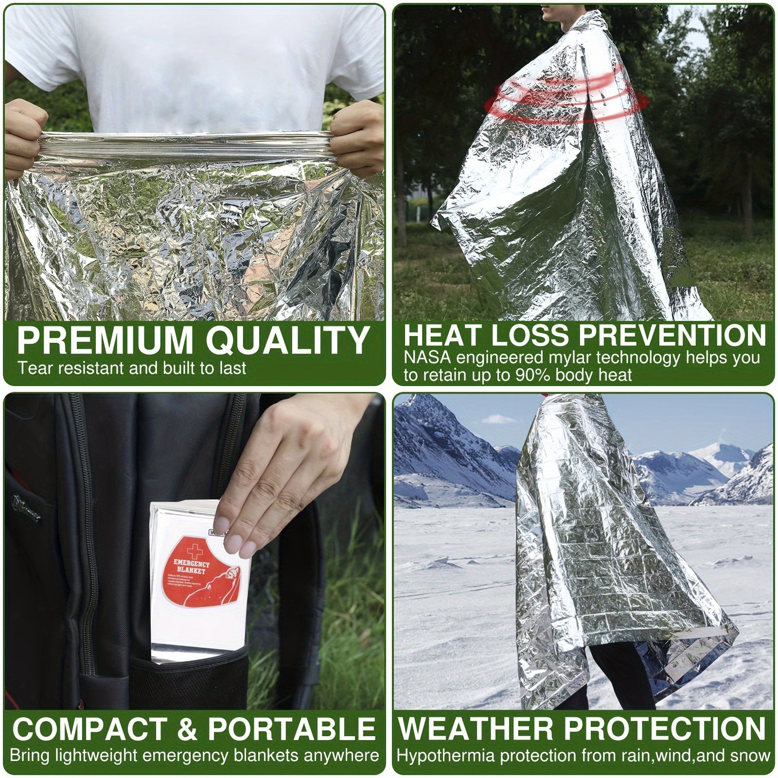 Emergency Survival Thermal Blanket for Camping Tents Sleeping Bags