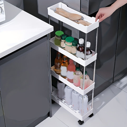 3-Tier Rolling Cart Stroller Shelf for Narrow Spaces