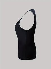  Solid Round Neck Tank Top